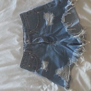 Signature8 high waisted jean shorts